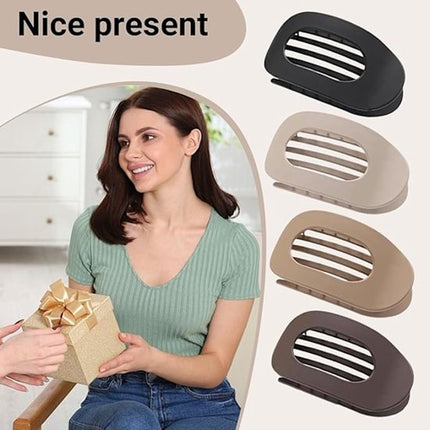 Hair Clips - Flat Hair Clips - Strong Grip Hair Clips with Inner Teeth - Strong Grip Side Hair Clips - 4 Pieces.