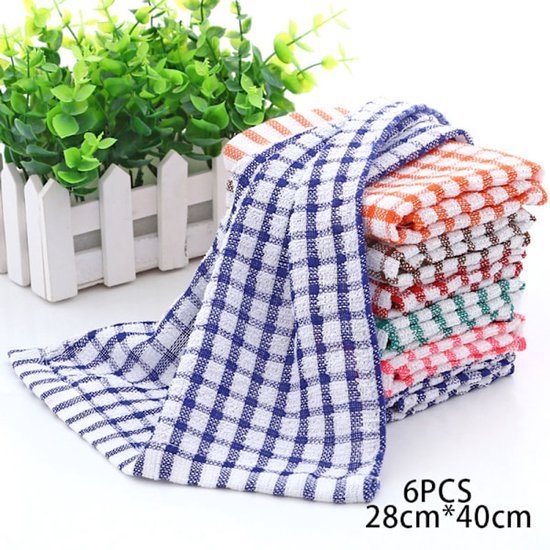 Tea towels - Cotton kitchen towels - Absorbent clean - Tea towels - Kitchen - 6-pack.