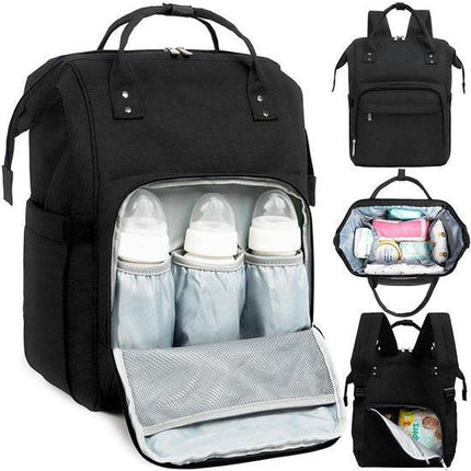 Diaper bag/backpack - Multifunctional baby diaper bag (large) - Black.