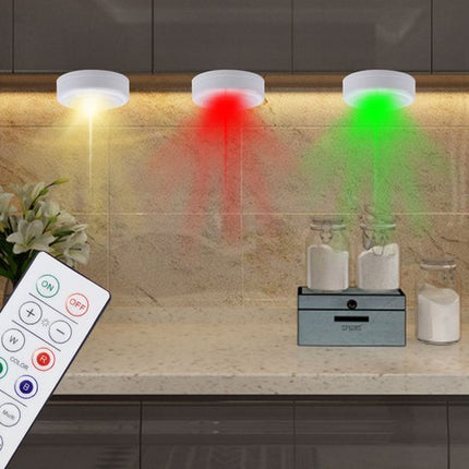 LED spotlight set - 6 stylish lights with dimming function and 2 practical remote controls - Night lights with colour change - Lights with remote controls - Suitable for kitchens, bedrooms, etc..
