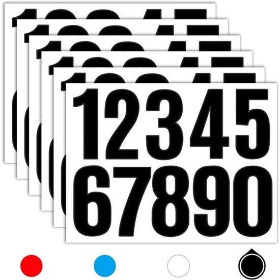 Letterbox stickers - Stickers - Number stickers - Self-adhesive labels - Waterproof door stickers - Suitable for windows, doors, cars and trucks (black) 6 sheets 4 inch.
