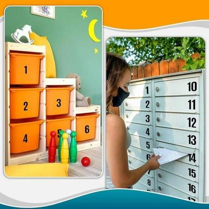 Letterbox stickers - Stickers - Number stickers - Self-adhesive labels - Waterproof door stickers - Suitable for windows, doors, cars and trucks (black) 6 sheets 4 inch.