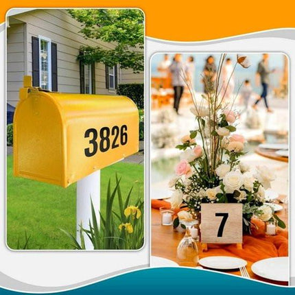 Letterbox stickers - Stickers - Number stickers - Self-adhesive labels - Waterproof door stickers - Suitable for windows, doors, cars and trucks (black) 6 sheets 4 inch.