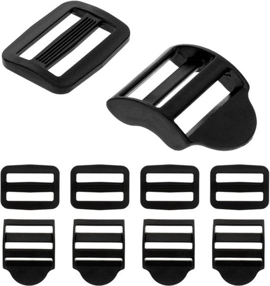Replacement Backpack Buckles - Set of 5 - Replacement Backpack Buckles - Adjustable - Black Slide Buckles for Backpacks.