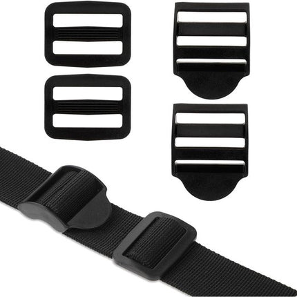 Replacement Backpack Buckles - Set of 5 - Replacement Backpack Buckles - Adjustable - Black Slide Buckles for Backpacks.