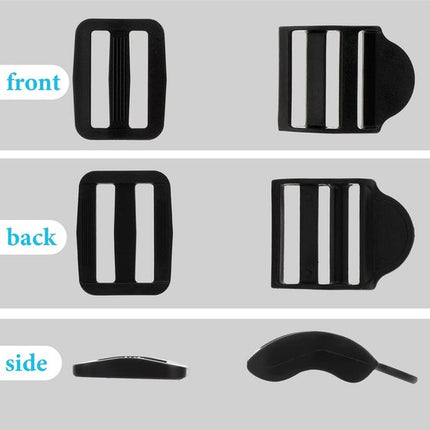 Replacement Backpack Buckles - Set of 5 - Replacement Backpack Buckles - Adjustable - Black Slide Buckles for Backpacks.