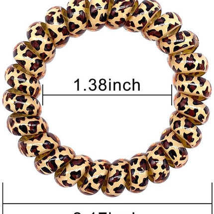 9-pack hair ties - Braided hair ties - Curly hair ties - Hair ties that can be worn as bracelets - Very elastic - Lightweight - Leopard print hair ties for phone cords.