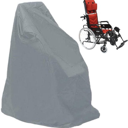 Waterproof Wheelchair Cover - Oxford Fabric Wheelchair Cover, Mobile Vehicle Cover, Wheelchair Storage Protector - UV Protection, Dust Protection, Outdoor Rain Cover - Gray - 115x75x130cm.