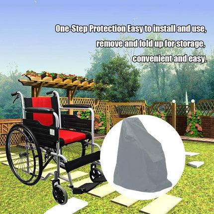 Waterproof Wheelchair Cover - Oxford Fabric Wheelchair Cover, Mobile Vehicle Cover, Wheelchair Storage Protector - UV Protection, Dust Protection, Outdoor Rain Cover - Gray - 115x75x130cm.