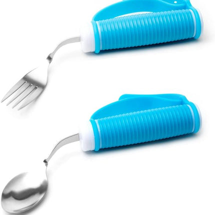 Flexible and adaptable cutlery for seniors, people with disabilities, Parkinson's disease, arthritis, hand tremors, weak grip and people with disabilities, arthritis - Non-slip handles - Easy to hold - Suitable for handshakes.