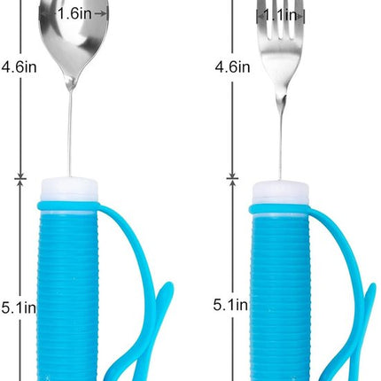 Flexible and adaptable cutlery for seniors, people with disabilities, Parkinson's disease, arthritis, hand tremors, weak grip and people with disabilities, arthritis - Non-slip handles - Easy to hold - Suitable for handshakes.