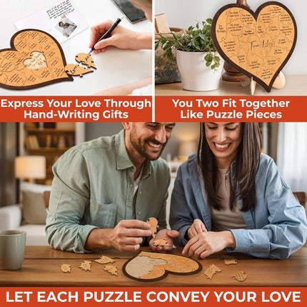 Heart-shaped puzzle - a wooden gift for a first anniversary - perfect for a boyfriend/girlfriend or husband/wife..