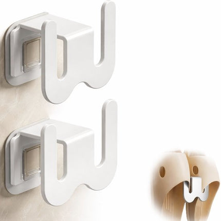 Set of 2 Self-Adhesive Shoe Racks - Space-Saving Storage Shelves - Suitable for bathrooms, bedrooms and RVs; perfect for storing slippers and sneakers（White）.