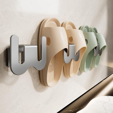Set of 2 Self-Adhesive Shoe Racks - Space-Saving Storage Shelves - Suitable for bathrooms, bedrooms and RVs; perfect for storing slippers and sneakers（White）.