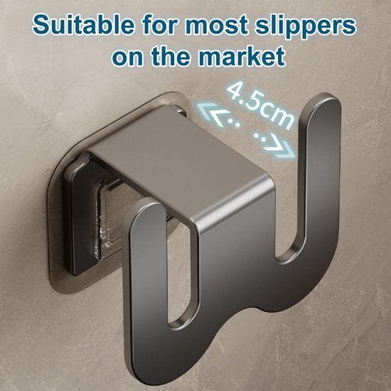 Set of 2 Self-Adhesive Shoe Racks - Space-Saving Storage Shelves - Suitable for bathrooms, bedrooms and RVs; perfect for storing slippers and sneakers（Grey）.