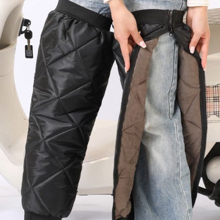 Insulated leg protectors for motorcycle riding - Windproof and waterproof leg protectors - Warm knee protectors for skiing and motorcycling in winter.