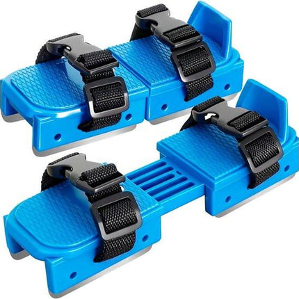 Adjustable Kids' Skates - Double Blade for Stability - With Straps & Shoe Size 16-21 - Blue.