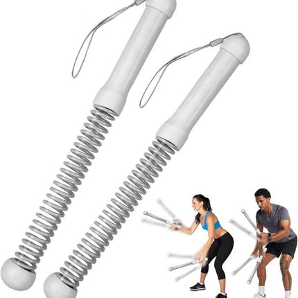2-Pack Cordless Battle Ropes - Battle Rope - Fitness Rope - Soft Grip - For Home Gym & HIIT - Portable Arm and Core Trainer - Gray.