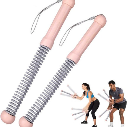 2-Pack Cordless Battle Ropes - Battle Rope - Fitness Rope - Soft Grip - For Home Gym & HIIT - Portable Arm and Core Trainer - Pink.