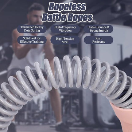 2-Pack Cordless Battle Ropes - Battle Rope - Fitness Rope - Soft Grip - For Home Gym & HIIT - Portable Arm and Core Trainer - Pink.