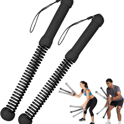 2-Pack Cordless Battle Ropes - Battle Rope - Fitness Rope - Soft Grip - For Home Gym & HIIT - Portable Arm and Core Trainer - Black.