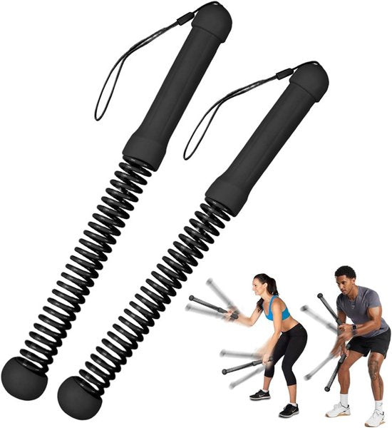 2-Pack Cordless Battle Ropes - Battle Rope - Fitness Rope - Soft Grip - For Home Gym & HIIT - Portable Arm and Core Trainer - Black.