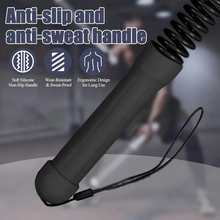 2-Pack Cordless Battle Ropes - Battle Rope - Fitness Rope - Soft Grip - For Home Gym & HIIT - Portable Arm and Core Trainer - Black.