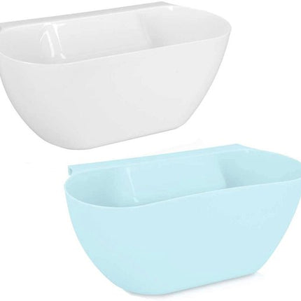 Wall-Mounted Waste Bins - Pack of 2 - Kitchen Waste Bins, Hanging Bins, Kitchen Waste Bins - Hanging Storage Boxes - White and Blue.