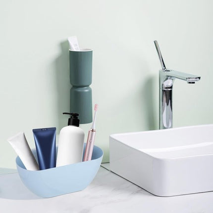 Wall-Mounted Waste Bins - Pack of 2 - Kitchen Waste Bins, Hanging Bins, Kitchen Waste Bins - Hanging Storage Boxes - White and Blue.