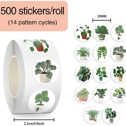 Stickers - 500 sheets - Journaling stickers - Plant stickers - 14 sheets of reusable green stickers with plant curls.
