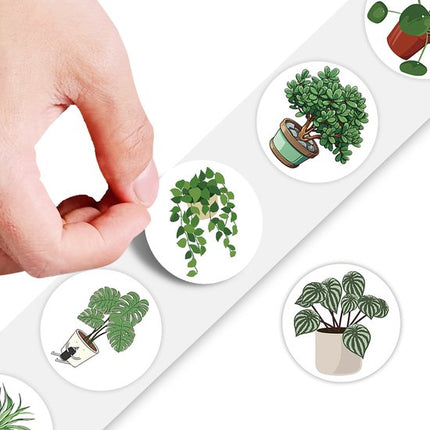 Stickers - 500 sheets - Journaling stickers - Plant stickers - 14 sheets of reusable green stickers with plant curls.