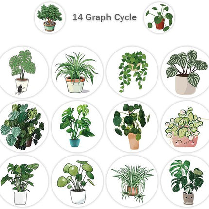 Stickers - 500 sheets - Journaling stickers - Plant stickers - 14 sheets of reusable green stickers with plant curls.