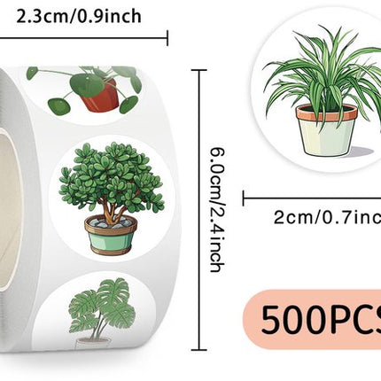 Stickers - 500 sheets - Journaling stickers - Plant stickers - 14 sheets of reusable green stickers with plant curls.