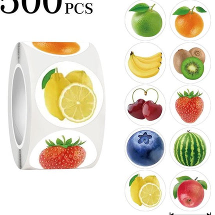 Stickers - 500 stickers - Diary stickers - Laptop decoration stickers - Fruit sticker roll.