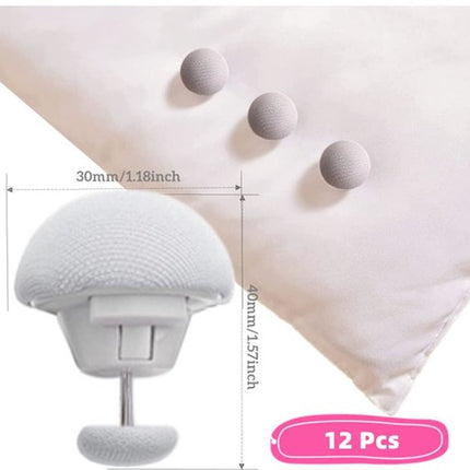 Duvet cover clips - 12 pieces - Duvet cover holders - Non-slip duvet cover clips - Suitable for  - ets, sheets, curtains, socks, mattress covers - White.