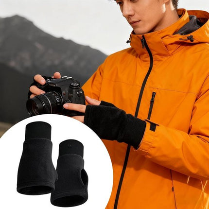 Gloves - Half-finger gloves - Warm winter gloves - Suitable for commuting, office work and driving - Black.
