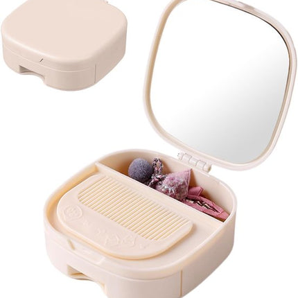 Makeup Mirror - Travel Makeup Mirror - Portable Makeup Mirror with Storage Box - Foldable Compact Mirror with Storage Box - Delicate Storage Box.