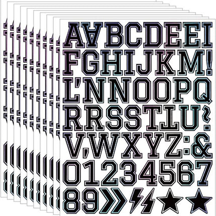 Letter stickers - 10-sheet vinyl letter stickers - 1.5-inch self-adhesive alphabet and number stickers - waterproof - suitable for mailboxes, windows, doors, cars, boats, house numbers (Style A).