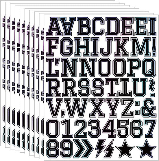 Letter stickers - 10-sheet vinyl letter stickers - 1.5-inch self-adhesive alphabet and number stickers - waterproof - suitable for mailboxes, windows, doors, cars, boats, house numbers (Style A).
