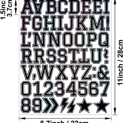 Letter stickers - 10-sheet vinyl letter stickers - 1.5-inch self-adhesive alphabet and number stickers - waterproof - suitable for mailboxes, windows, doors, cars, boats, house numbers (Style A).