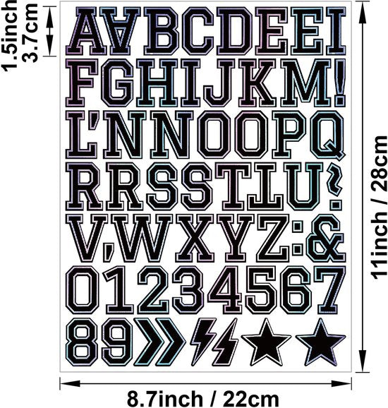 Letter stickers - 10-sheet vinyl letter stickers - 1.5-inch self-adhesive alphabet and number stickers - waterproof - suitable for mailboxes, windows, doors, cars, boats, house numbers (Style A).