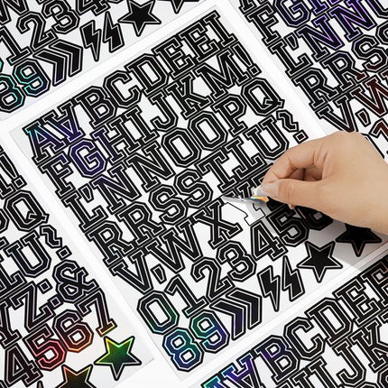 Letter stickers - 10-sheet vinyl letter stickers - 1.5-inch self-adhesive alphabet and number stickers - waterproof - suitable for mailboxes, windows, doors, cars, boats, house numbers (Style A).