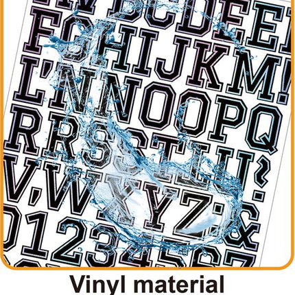 Letter stickers - 10-sheet vinyl letter stickers - 1.5-inch self-adhesive alphabet and number stickers - waterproof - suitable for mailboxes, windows, doors, cars, boats, house numbers (Style A).