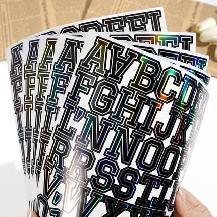 Letter stickers - 10-sheet vinyl letter stickers - 1.5-inch self-adhesive alphabet and number stickers - waterproof - suitable for mailboxes, windows, doors, cars, boats, house numbers (Style A).