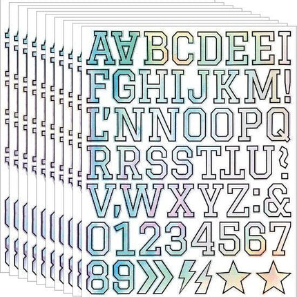 Letter stickers - 10-sheet vinyl letter stickers - 1.5-inch self-adhesive alphabet and number stickers - waterproof - suitable for mailboxes, windows, doors, cars, boats, house numbers (Style B).