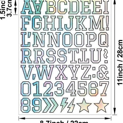 Letter stickers - 10-sheet vinyl letter stickers - 1.5-inch self-adhesive alphabet and number stickers - waterproof - suitable for mailboxes, windows, doors, cars, boats, house numbers (Style B).