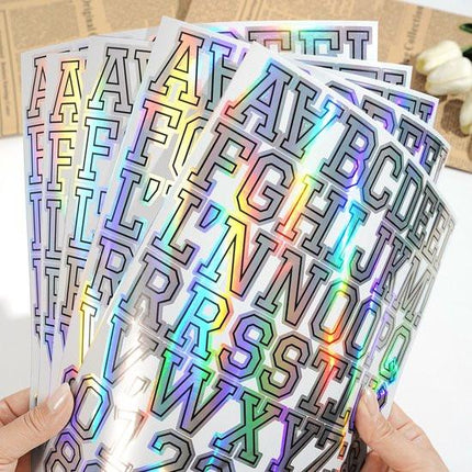 Letter stickers - 10-sheet vinyl letter stickers - 1.5-inch self-adhesive alphabet and number stickers - waterproof - suitable for mailboxes, windows, doors, cars, boats, house numbers (Style B).
