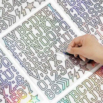 Letter stickers - 10-sheet vinyl letter stickers - 1.5-inch self-adhesive alphabet and number stickers - waterproof - suitable for mailboxes, windows, doors, cars, boats, house numbers (Style B).