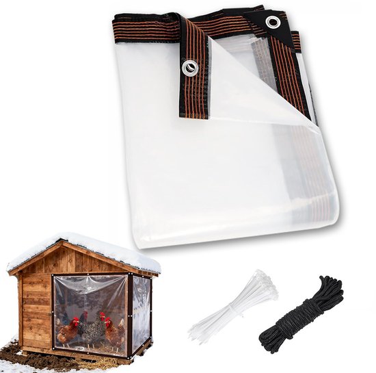 Transparent tarpaulin with eyelets, transparent tarpaulin for outdoor use, waterproof film, woven tarpaulin, canvas, awning, durable, weatherproof, multifunctional tarpaulin 2 x 3m.