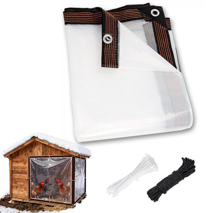 Transparent tarpaulin with eyelets, transparent tarpaulin for outdoor use, waterproof film, woven tarpaulin, canvas, awning, durable, weatherproof, multifunctional tarpaulin 2 x 5m.